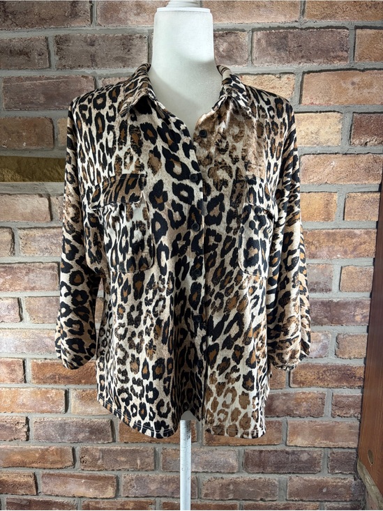 Kate Park Tops - KATE PARK Leopard Print Women’s Button-DownTop/Shirt Jacket-Brown/Black/Beige 63